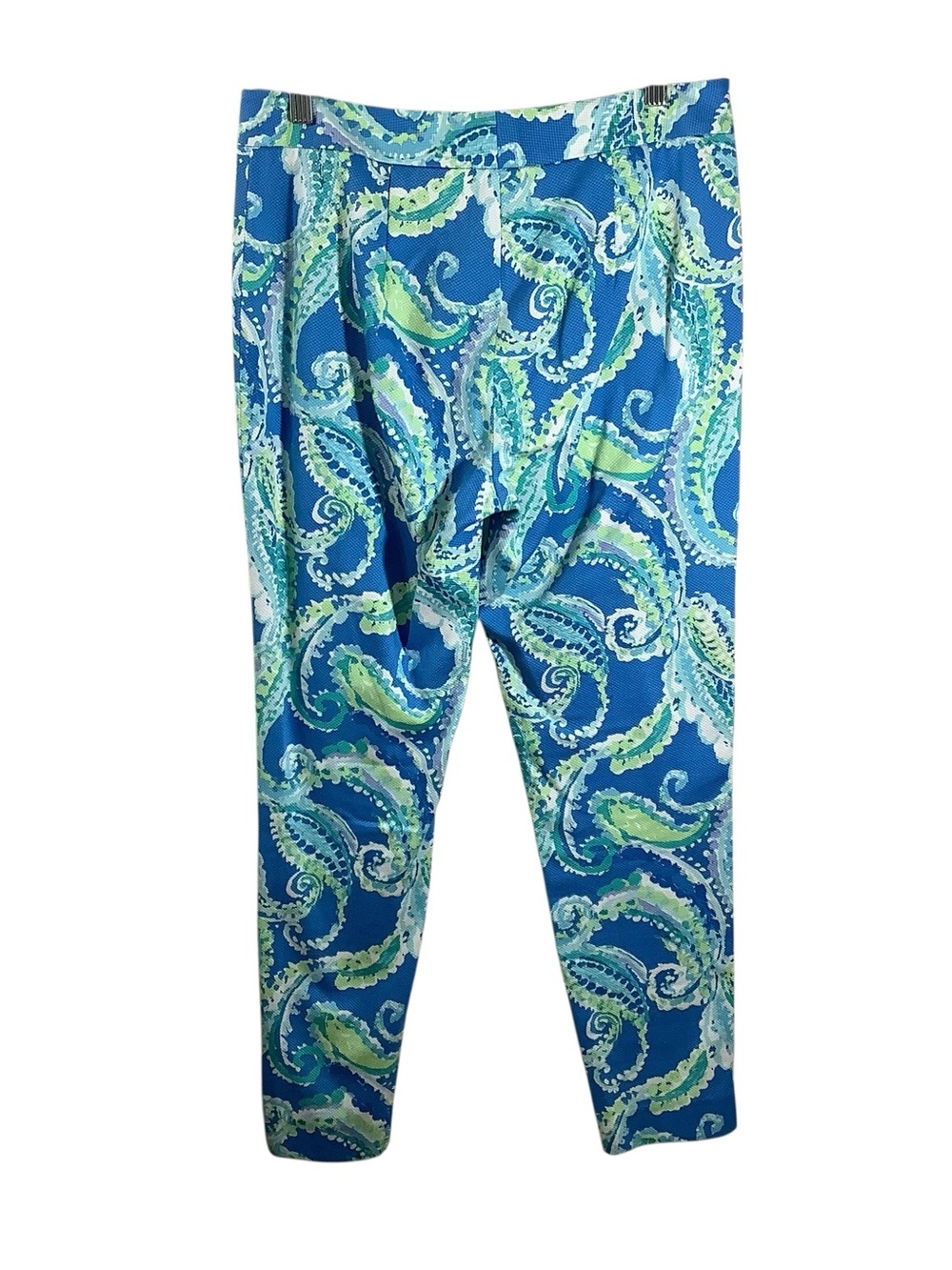 J. McLaughlin Blue & Green Paisley Cropped Pants
